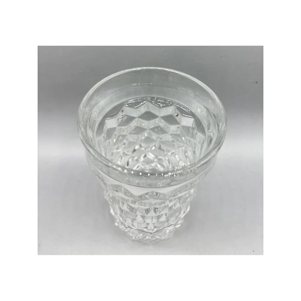 Vtg Fostoria Clear Glass Cube Tumbler‎ 5 Inch High Ball Drinking Iced TeaGlass
